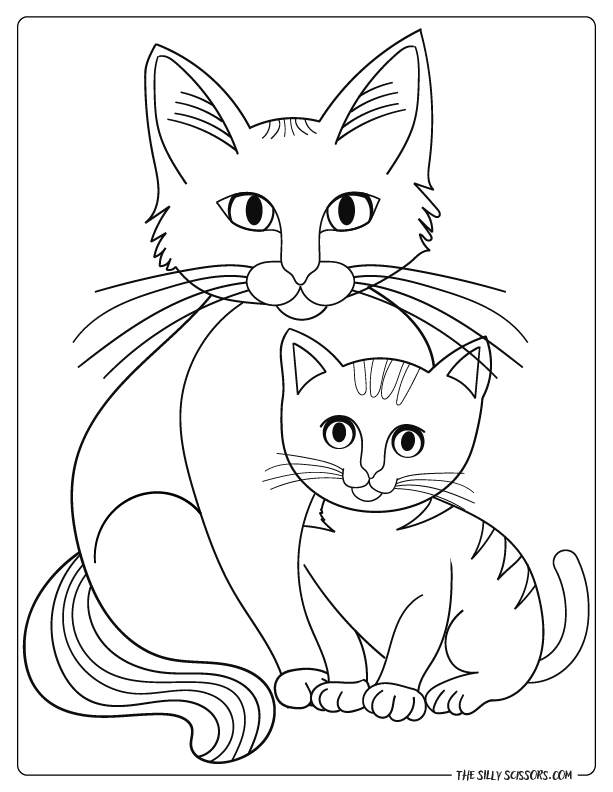 Free Kitten Coloring Pages - The Silly Scissors