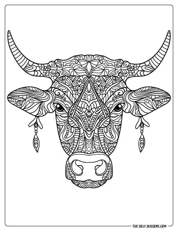 cow coloring pages for adults 2